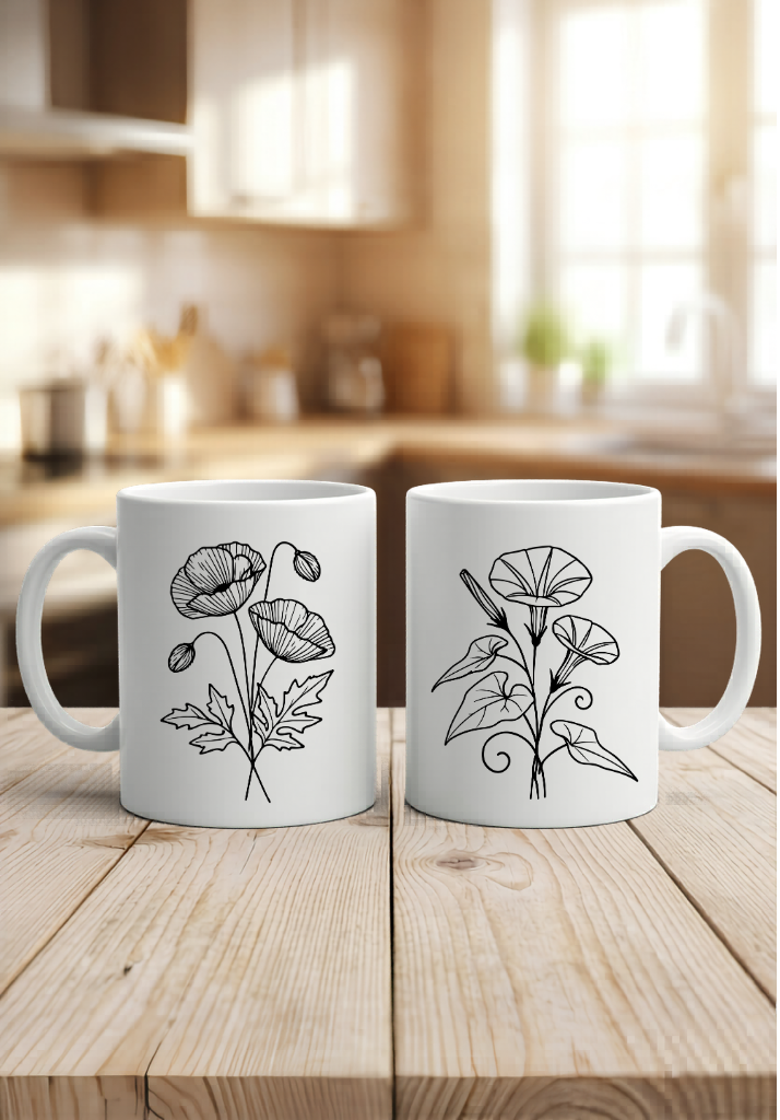 Geburtsblumen Tasse Personalisiert Geschenk Keramiktasse Blumen