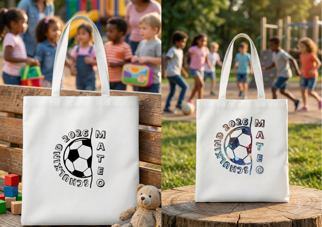Tasche Schulkind Einschulung Fußball Personalisiert mit Name Jungen Mädchen Geschenk