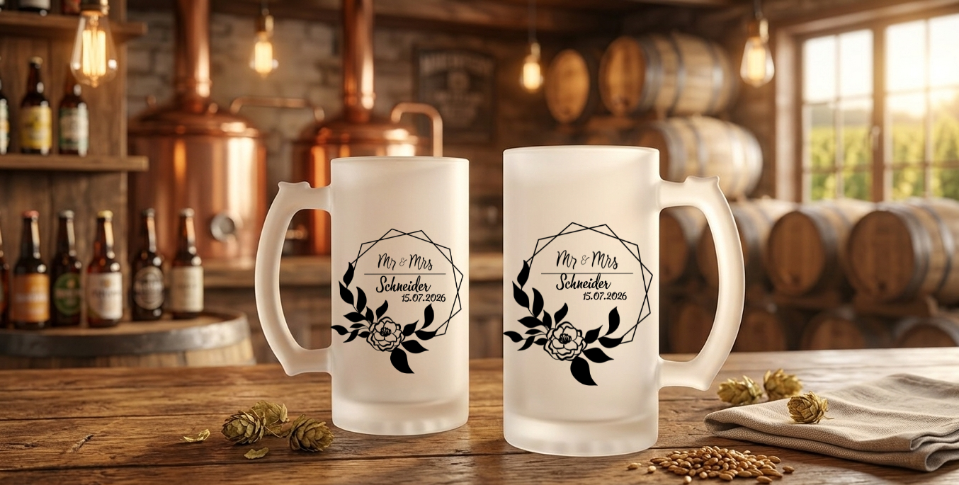 Bierkrug Personalisiert Hochzeit Geschenk Mr Mrs Bierglas Name Datum