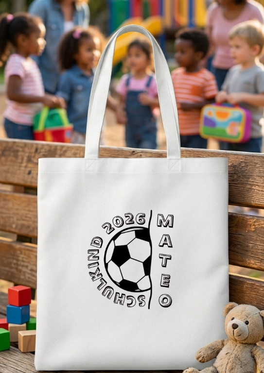 Tasche Schulkind Einschulung Fußball Personalisiert mit Name Jungen Mädchen Geschenk