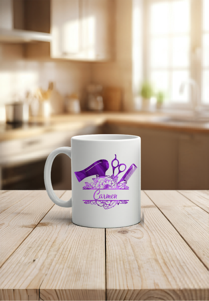 Personalisiert Friseur Tasse mit Name Geschenk Friseurin Friseursalon