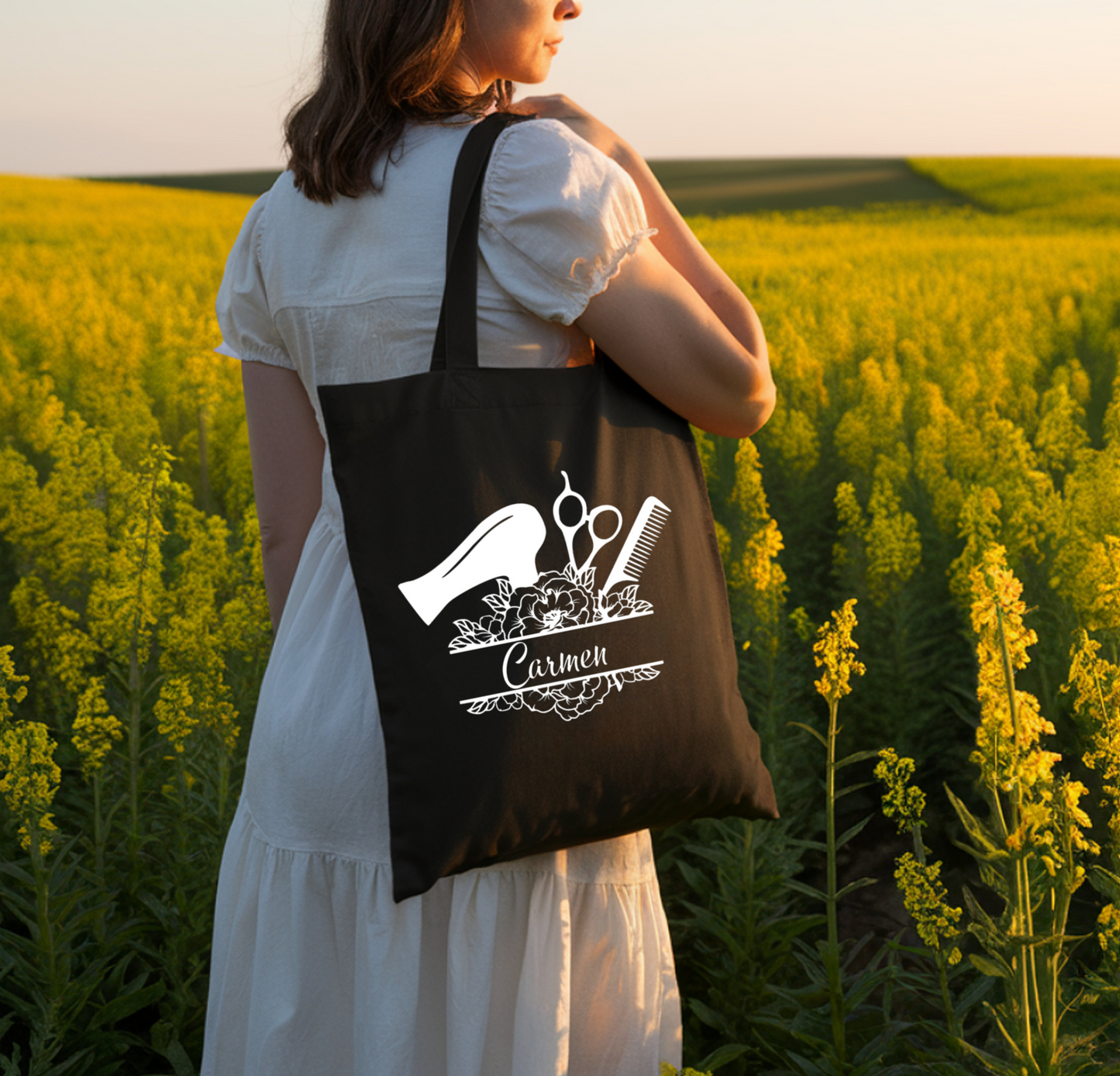Friseur Tasche personalisiert Name, Baumwolltasche Friseurin Geschenk, Jutebeutel Friseurmeister, Friseur Danke Geschenk, Friseurin Geschenk
