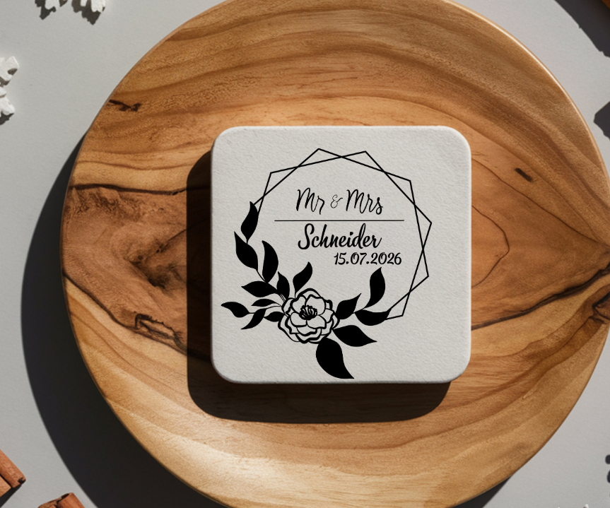 Untersetzer Personalisiert Hochzeit Geschenk Mr Mrs Glasuntersetzer Datum