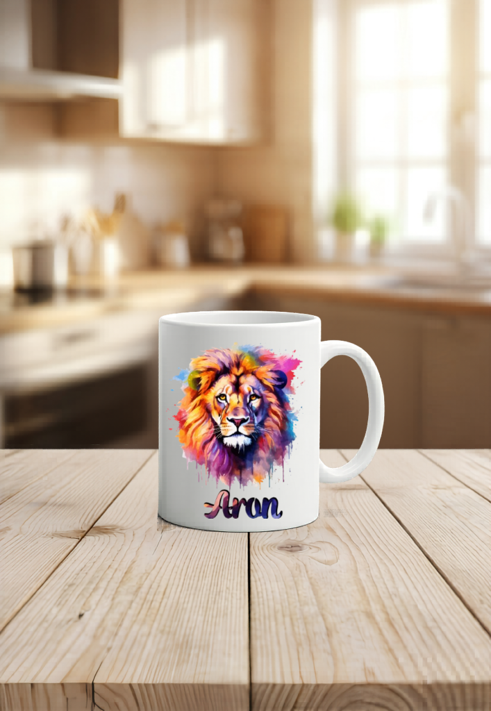 Tasse Schulkind Löwe Personalisiert Einschulung Geschenk Name Bunt 2026