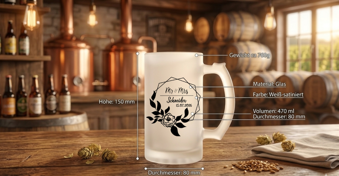 Bierkrug Personalisiert Hochzeit Geschenk Mr Mrs Bierglas Name Datum