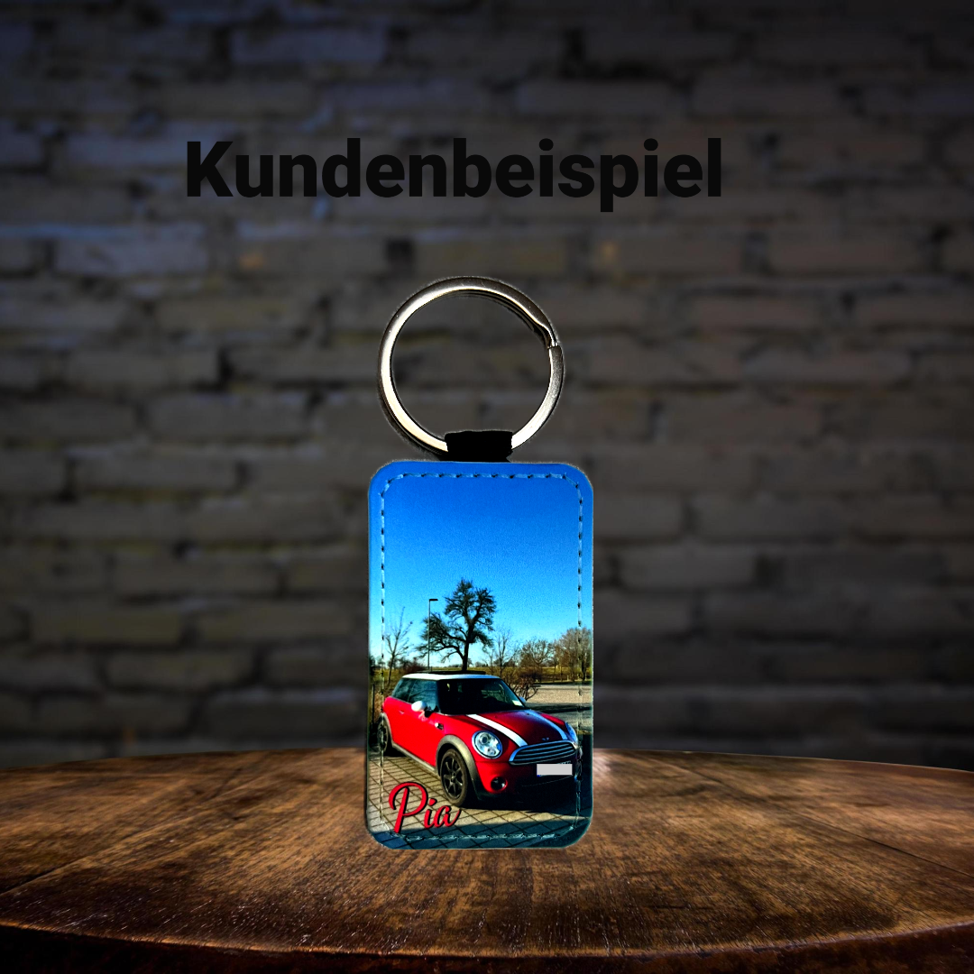 Auto Schlüsselanhänger, Wunschanhänger, Foto, personalisiert, Rucksackanhänger, Geschenkidee, Geburtstag, Führerschein