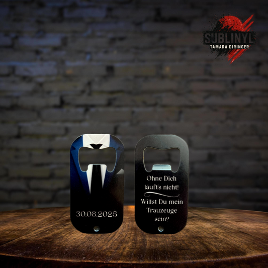 Flaschenöffner Trauzeuge Hochzeit, Bieröffner, Geschenk, personalisiert, Bier, Wedding