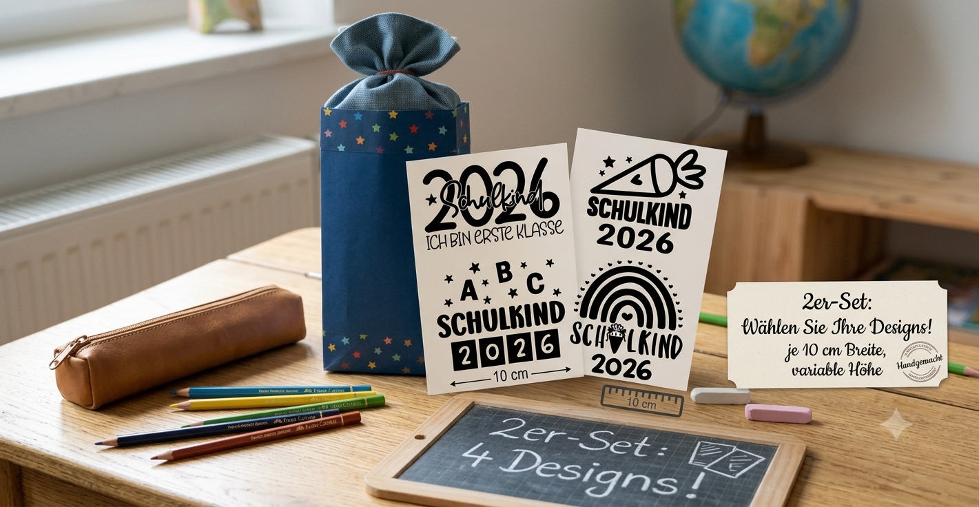 Schulkind Aufkleber personalisiert Name, Einschulung 2026 Sticker Set, Vinylfolie Schultüte personalisieren, Junge Mädchen Erste Klasse