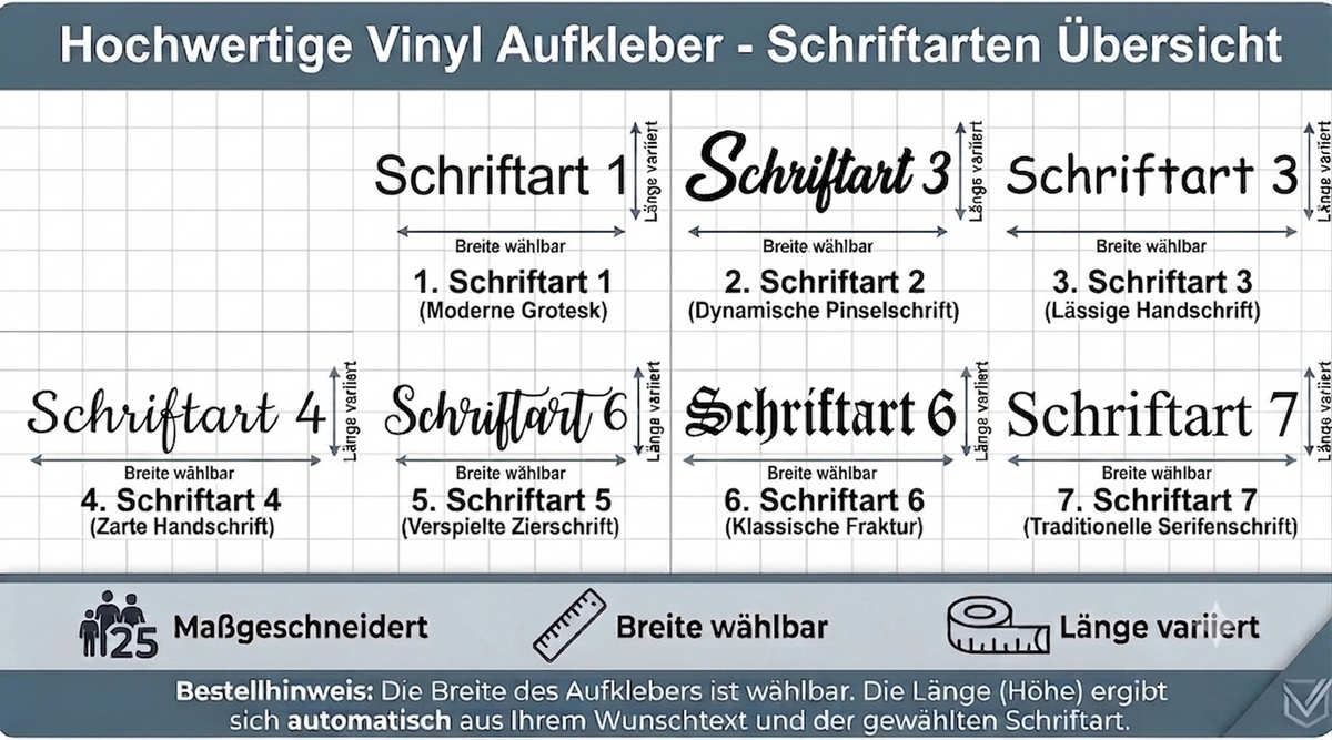 Vinyl Aufkleber Wunschtext personalisiert, Beschriftung, Aufkleber Name Text, Sticker individuell weiß schwarz, Personalisierter Aufkleber