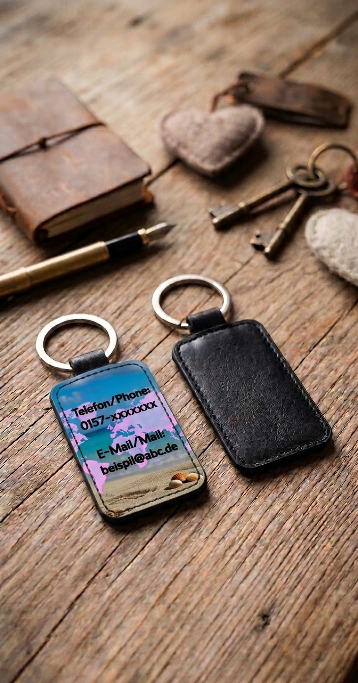 Kofferanhänger personalisiert Kunstleder, Gepäckanhänger mit Telefonnummer E-Mail, Taschenanhänger Reise Geschenk, Urlaub Zubehör