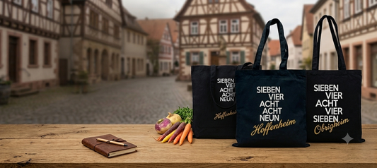 Heimatliebe Tasche personalisiert mit Postleitzahl Ort, Stoffbeutel schwarz Geburtsort, Baumwolltasche Geschenk beste Freundin