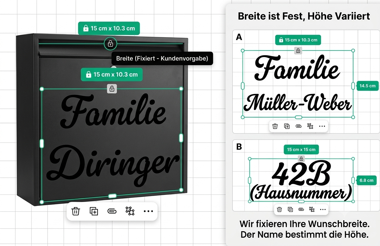 Briefkasten Aufkleber personalisiert, Vinyl Aufkleber Name, Hausnummer, Aufkleber Name, Namensschild Aufkleber, Aufkleber Wunschnamen