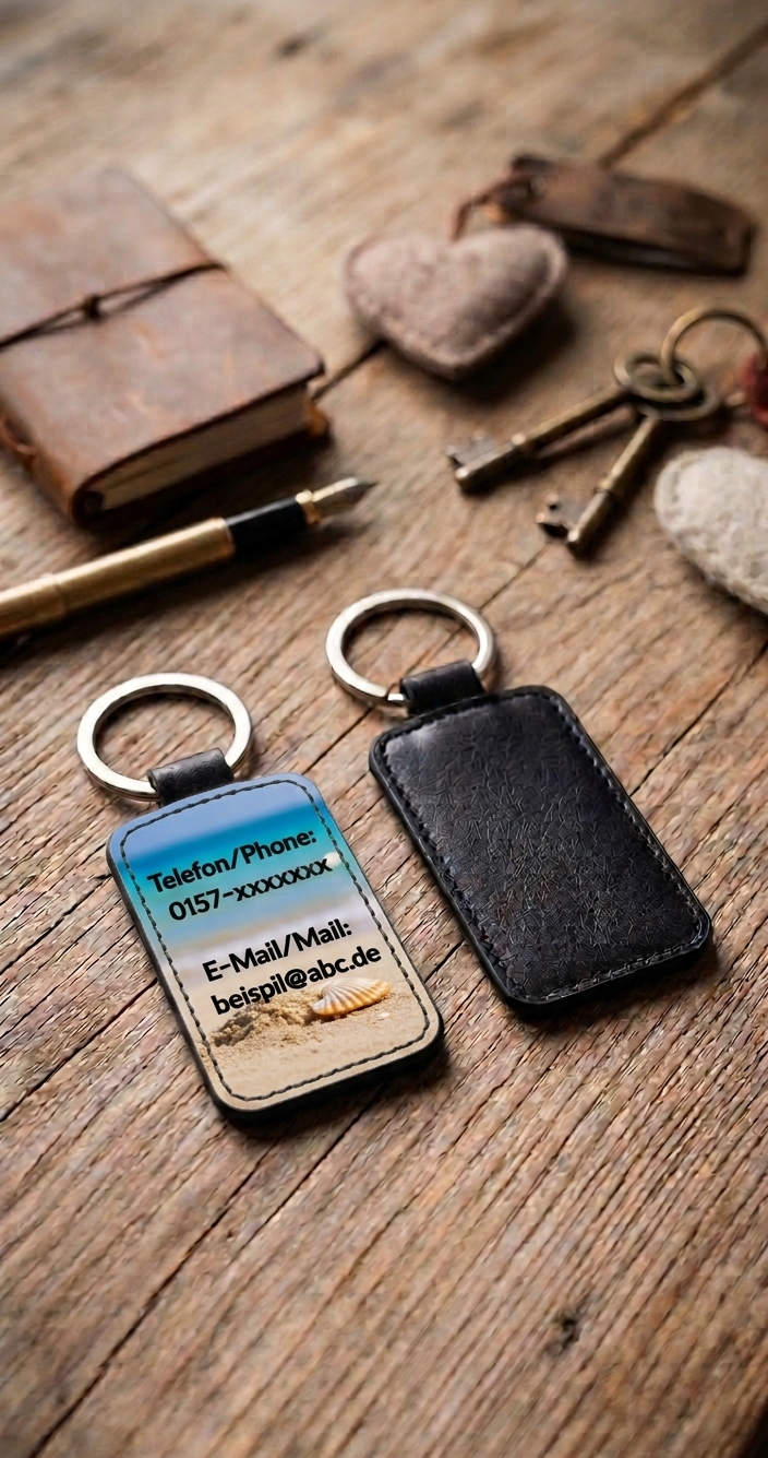 Kofferanhänger personalisiert Kunstleder, Gepäckanhänger mit Telefonnummer E-Mail, Taschenanhänger Reise Geschenk, Urlaub Zubehör