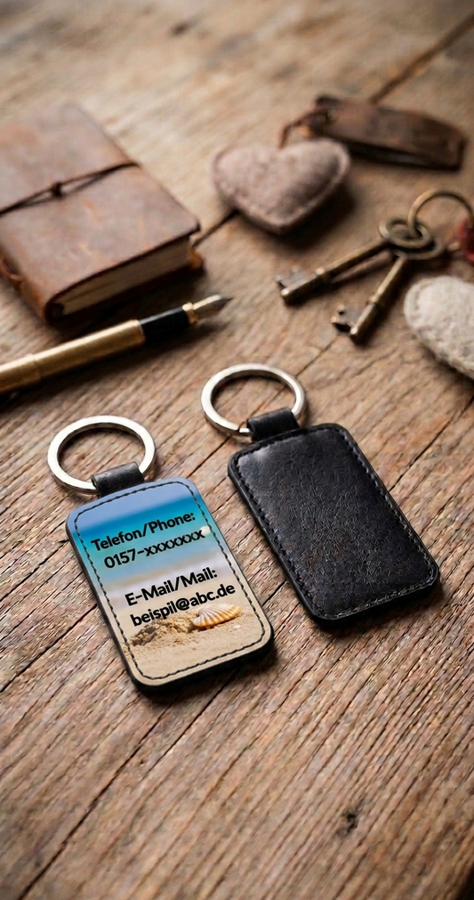 Kofferanhänger personalisiert Kunstleder, Gepäckanhänger mit Telefonnummer E-Mail, Taschenanhänger Reise Geschenk, Urlaub Zubehör