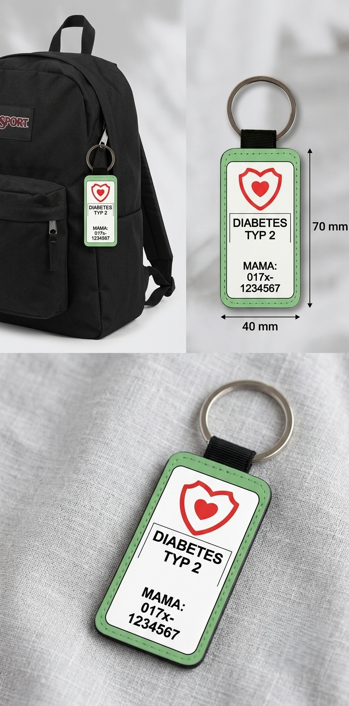 Notfall Anhänger Personalisiert Kinder Rucksack Schlüsselanhänger Allergie Diabetes Zöliakie Notfallkontakt Telefonnummer Geschenk