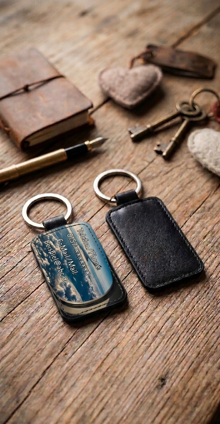 Kofferanhänger personalisiert Kunstleder, Gepäckanhänger mit Telefonnummer E-Mail, Taschenanhänger Reise Geschenk, Urlaub Zubehör