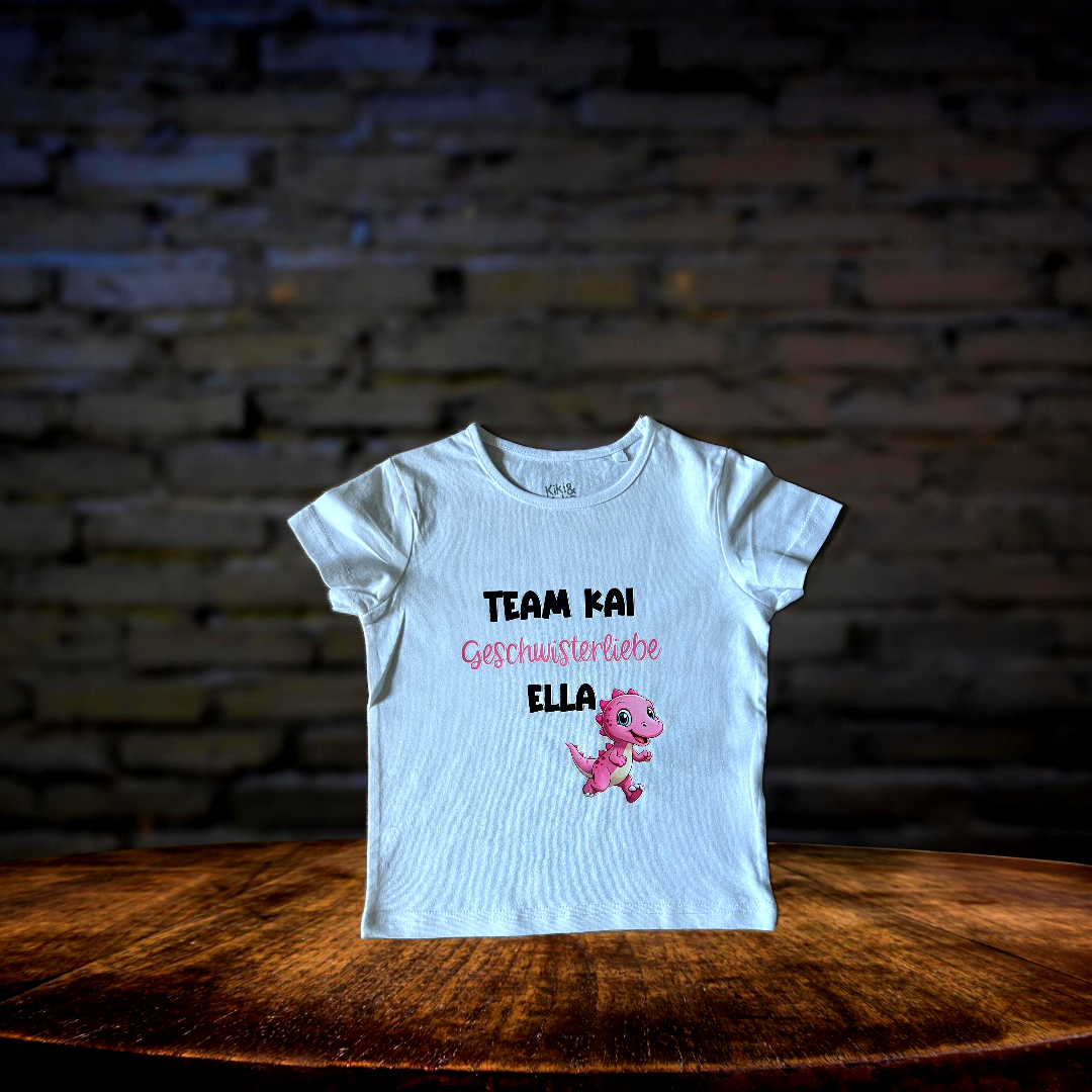 Geschwister Geburtstagsshirt, Dinosaurier Kinder T-Shirt personalisiert, Geburtstagsoutfit, Geschwisterliebe, Kindergeburtstag, Team