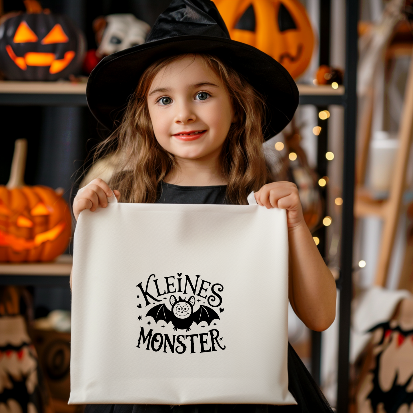 Halloween Tasche mit Namen personalisiert, Süßigkeiten Beutel Kinder, Jutebeutel Süßes oder Saures, Stofftasche Kinder, Halloween
