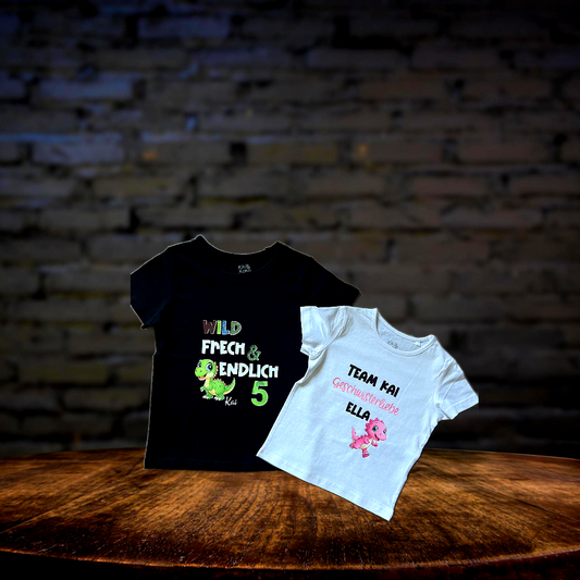 Dinosaurier Geburtstagsshirt 5 Jahre, Dinosaurier Kinder T-Shirt personalisiert, Geburtstagsoutfit, 5 Jahre, Kindergeburtstag