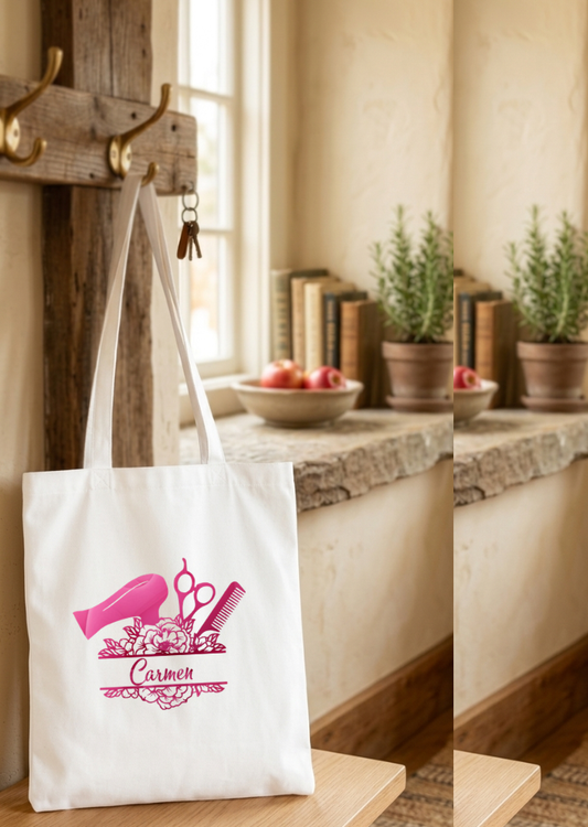 Friseurtasche personalisiert mit Name Geschenk Friseurin Friseur Beutel Tasche Geschenkidee Friseurmeisterin Meisterschule Friseursalon