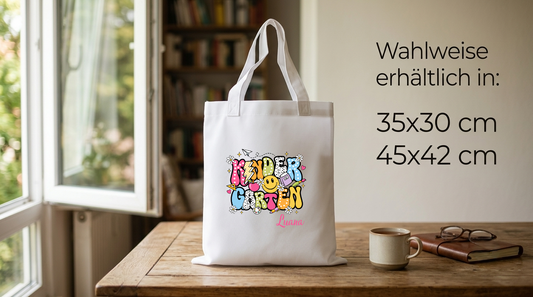 Kindergartentasche mit Name Geschenk Kita Start Beutel Kinder Stoffbeutel Personalisierbar Geschenkidee Geburtstag Junge Mädchen Kitabeutel