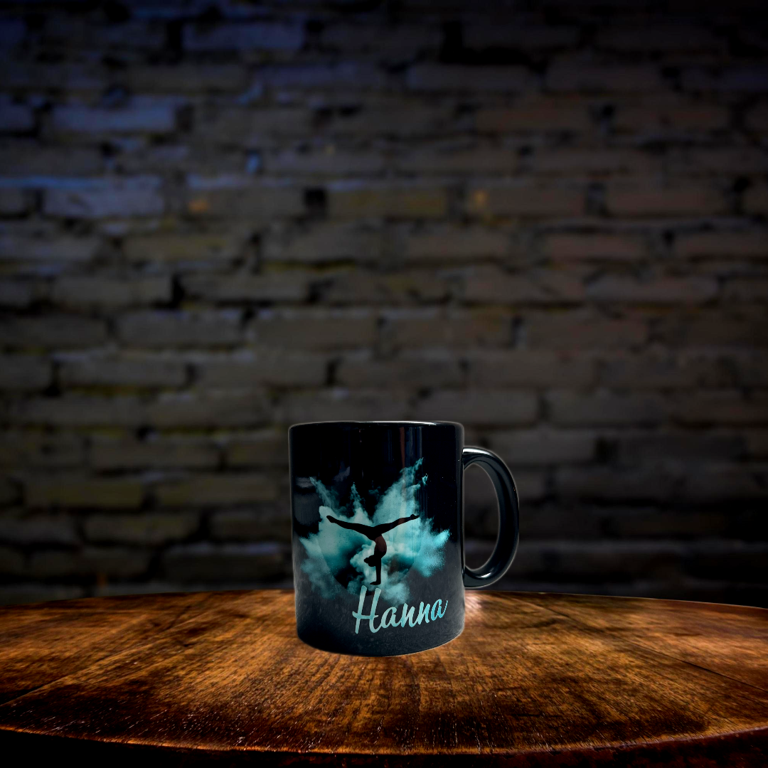 Keramiktasse Turnerin Turnmotiv, Kunstturnen, Sport, personalisiert, Name, Kinder, Geburtstag, Überraschung