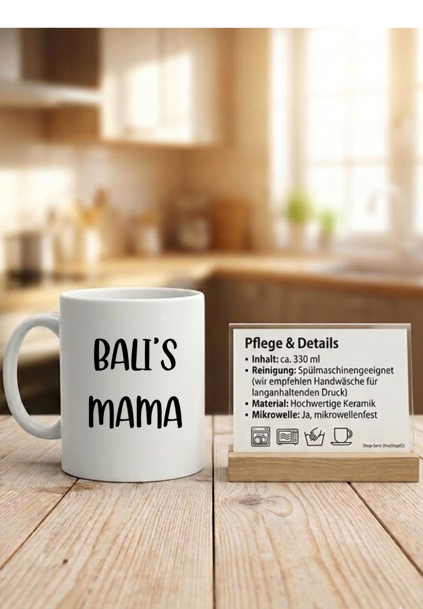 Personalisierte Tasse Hundemama mit Namen | Geschenk für Hundebesitzer & Hundeliebhaber | Kaffeetasse Hunderasse Outline minimalistisch