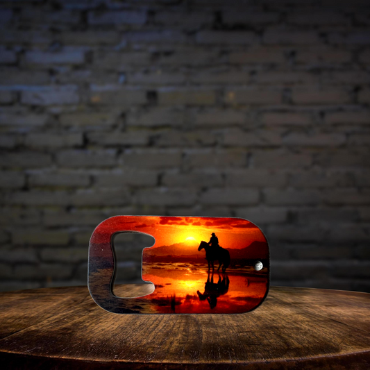 Flaschenöffner Bieröffner, Cowboy, Pferd, Opa, Geschenk, personalisiert, Geburtstag, Bier, Western, Pferd