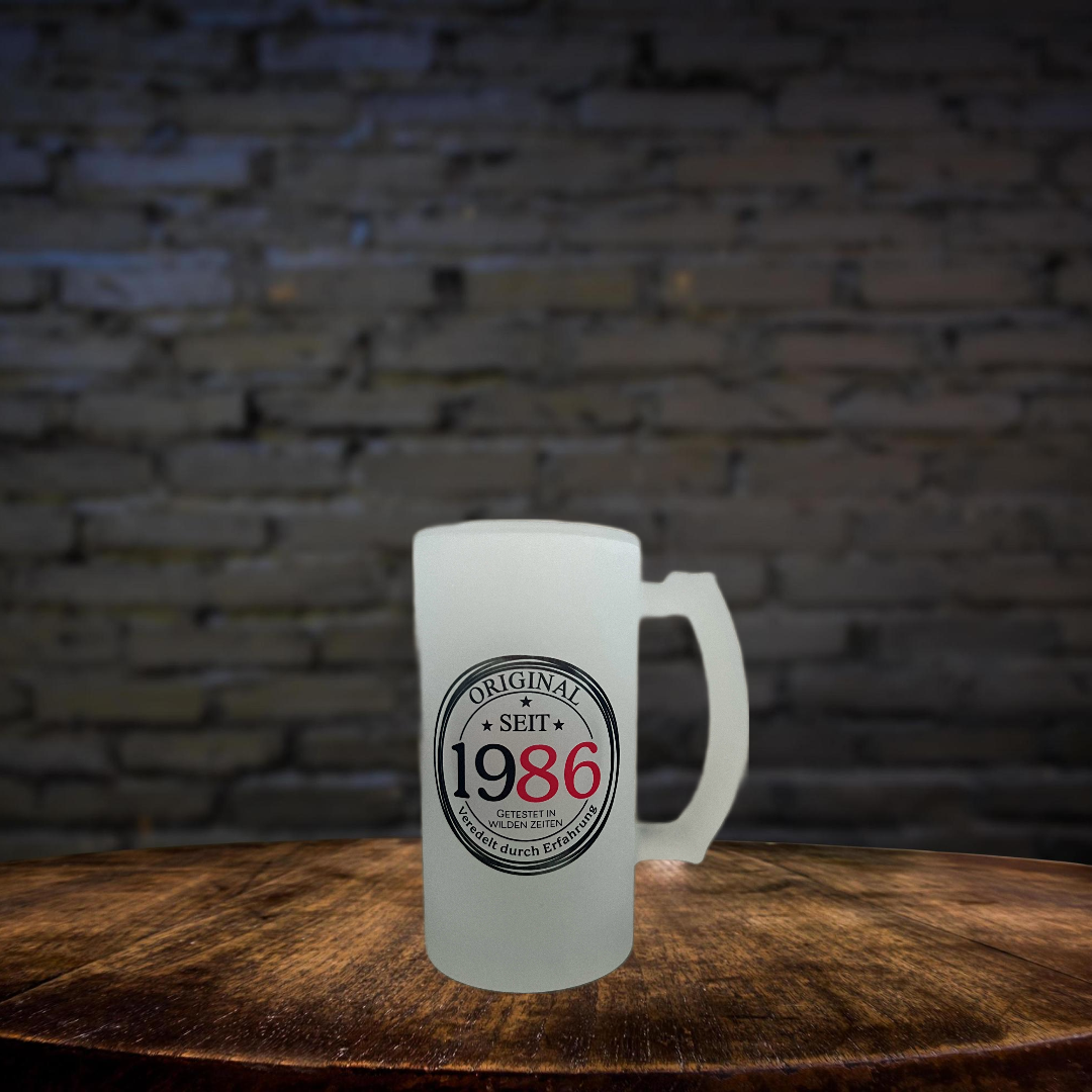 Bierglas, Bierkrug, Geburtsjahr, individuell, persönlich, Geschenkidee, Mann, Geburtstag, Feier