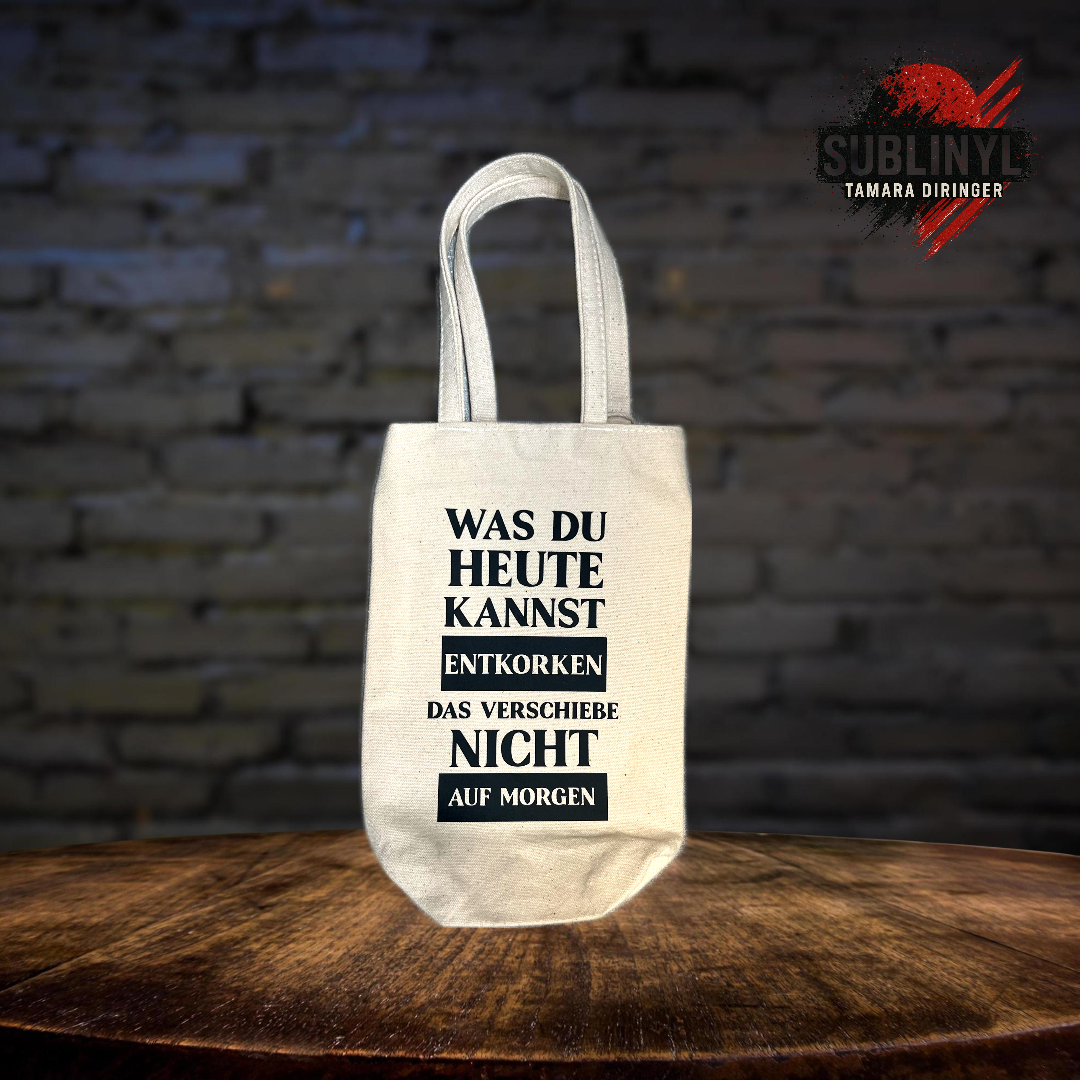 Weinflasche Tasche Wein Geschenk, Flaschentasche, Weinfreunde, Entkorken, Gastgeber Geschenk, Mitbringsel, Einladung Danke