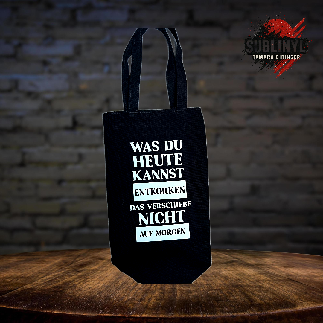 Weinflasche Tasche Wein Geschenk, Flaschentasche, Weinfreunde, Entkorken, Gastgeber Geschenk, Mitbringsel, Einladung Danke