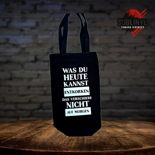 Weinflasche Tasche Wein Geschenk, Flaschentasche, Weinfreunde, Entkorken, Gastgeber Geschenk, Mitbringsel, Einladung Danke