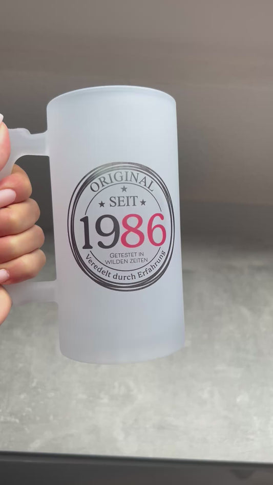 Bierglas, Bierkrug, Geburtsjahr, individuell, persönlich, Geschenkidee, Mann, Geburtstag, Feier